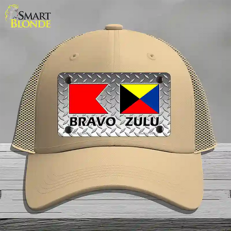 Bravo Zulu Novelty License Plate Hat Mesh / Khaki