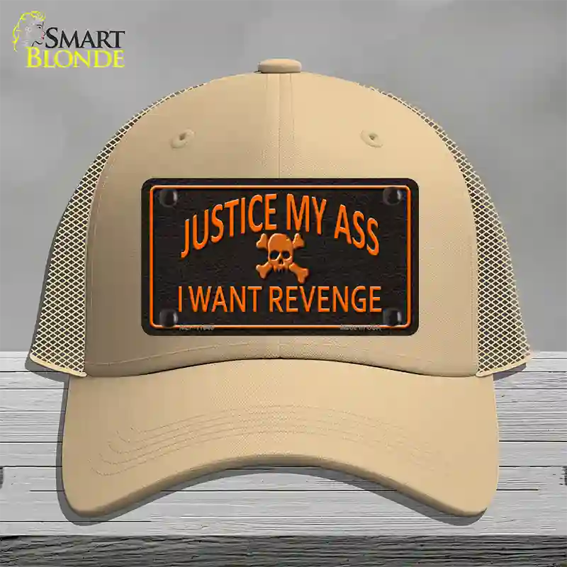 Justice My Ass Novelty License Plate Hat Mesh / Khaki