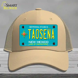 Taosena Teal New Mexico Novelty License Plate Hat Mesh / Khaki