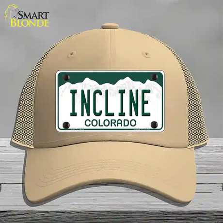 Incline Colorado Novelty License Plate Hat Mesh / Khaki