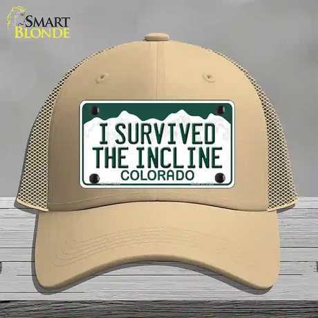 I Survived The Incline Colorado Novelty License Plate Hat Mesh / Khaki