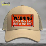 Rider May Bail Novelty License Plate Hat Mesh / Khaki