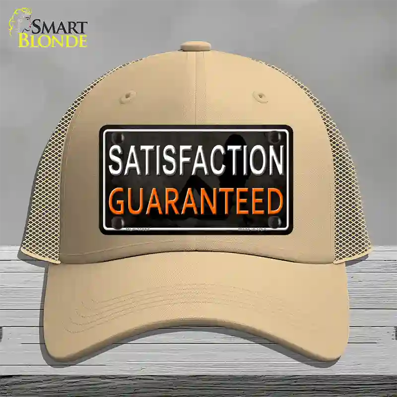 Satisfaction Guaranteed Novelty License Plate Hat Mesh / Khaki