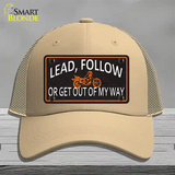 Lead Follow Novelty License Plate Hat Mesh / Khaki