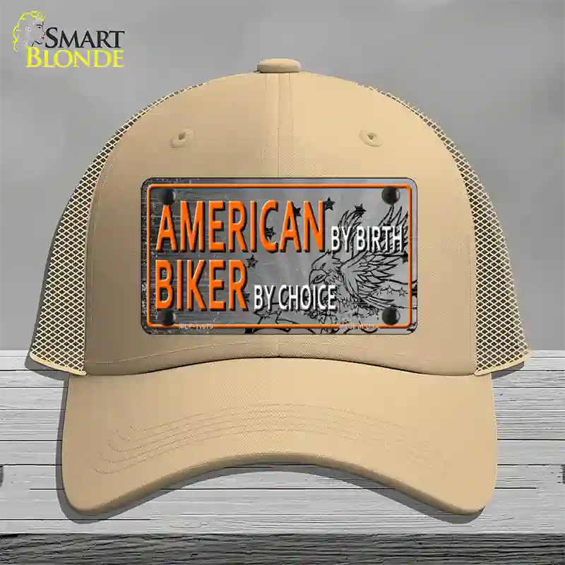 American Biker Novelty License Plate Hat Mesh / Khaki