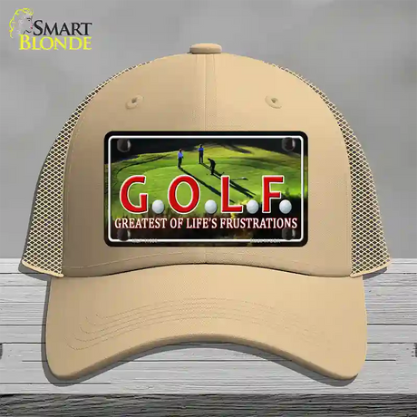 GOLF Novelty License Plate Hat Mesh / Khaki