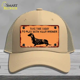 Play With Your Wiener Novelty License Plate Hat Mesh / Khaki