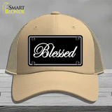 Blessed Black Novelty License Plate Hat Mesh / Khaki