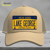 Lake George New York Novelty License Plate Hat Mesh / Khaki