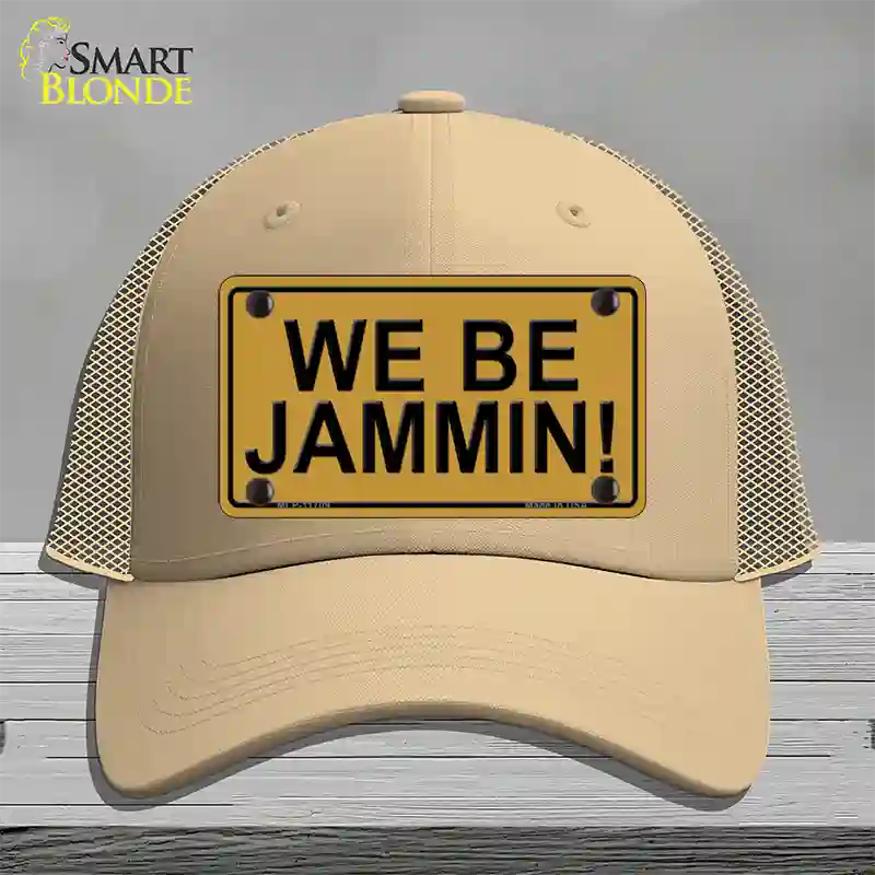 We Be Jammin Novelty License Plate Hat Mesh / Khaki