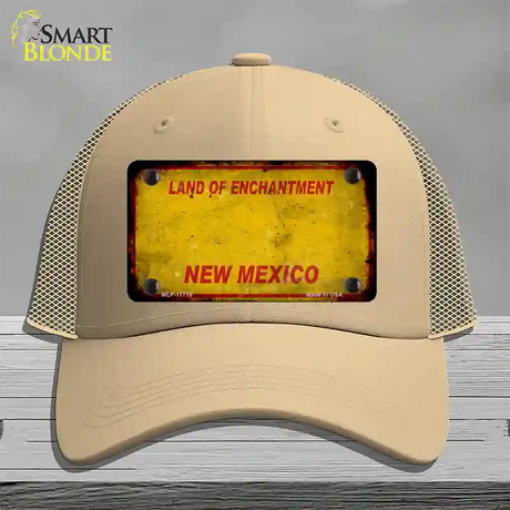 New Mexico Rusty Blank Novelty License Plate Hat Mesh / Khaki