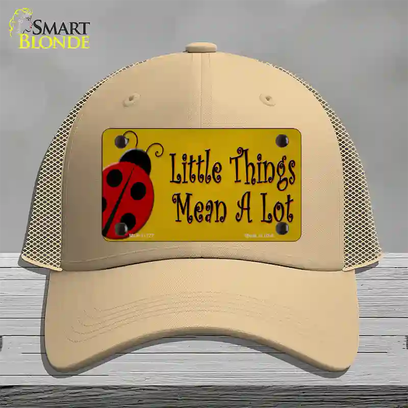 Little Things Mean A Lot Novelty License Plate Hat Mesh / Khaki