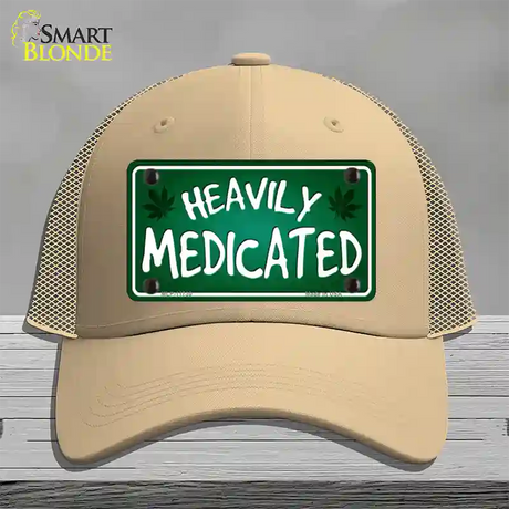 Heavily Medicated Novelty License Plate Hat Mesh / Khaki