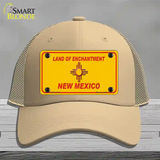 New Mexico Blank Yellow State Novelty License Plate Hat Mesh / Khaki