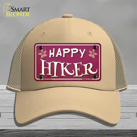 Happy Hiker Novelty License Plate Hat Mesh / Khaki