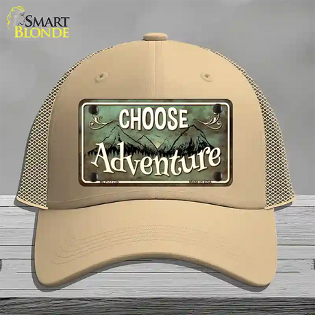 Choose Adventure Novelty License Plate Hat Mesh / Khaki