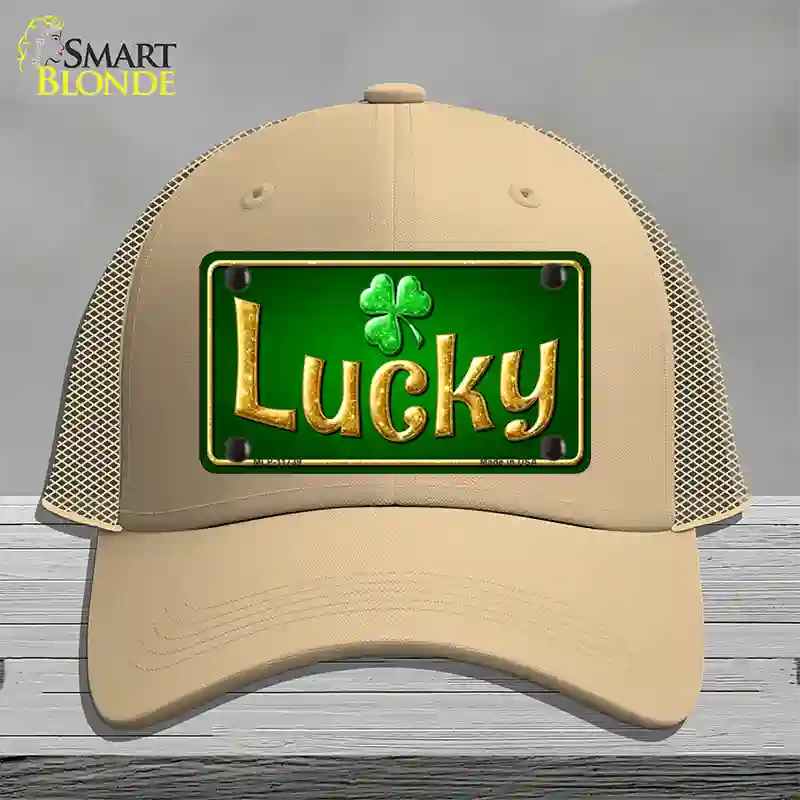 Lucky Irish Novelty License Plate Hat Mesh / Khaki