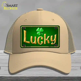 Lucky Irish Novelty License Plate Hat Mesh / Khaki