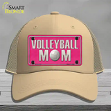 Volleyball Mom Novelty License Plate Hat Mesh / Khaki