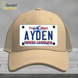 Ayden North Carolina State Novelty License Plate Hat Mesh / Khaki