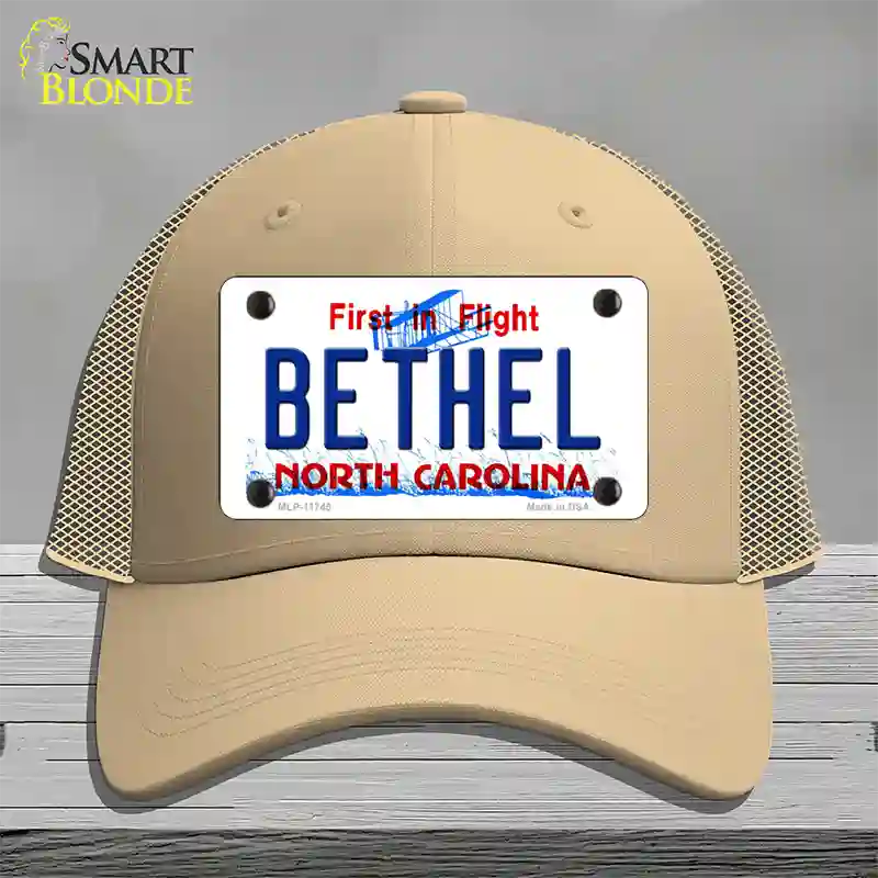 Bethel North Carolina State Novelty License Plate Hat Mesh / Khaki