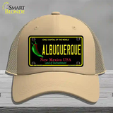 Albuquerque New Mexico Black State Novelty License Plate Hat Mesh / Khaki