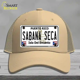 Sabana Seca Puerto Rico State Novelty License Plate Hat Mesh / Khaki