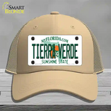 Tierra Verde Florida Novelty License Plate Hat Mesh / Khaki