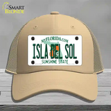 Isla Del Sol Florida Novelty License Plate Hat Mesh / Khaki