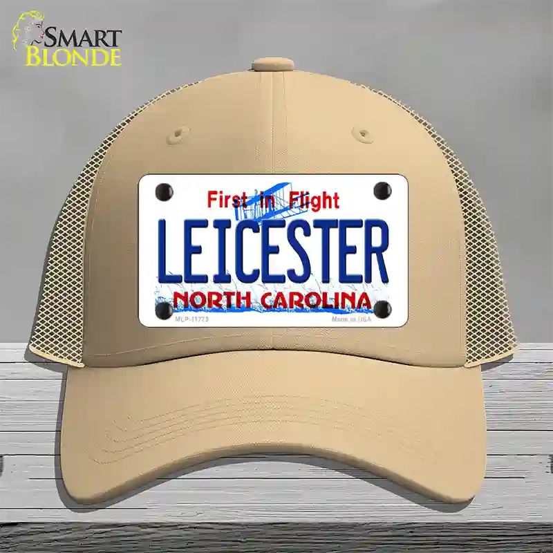 Leicester North Carolina State Novelty License Plate Hat Mesh / Khaki