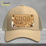 Good Vibes in the Sand Novelty License Plate Hat Mesh / Khaki