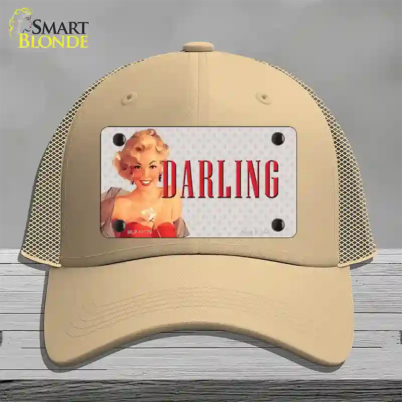 Darling Vintage Pinup Novelty License Plate Hat Mesh / Khaki