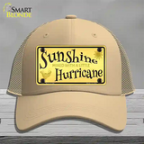 Sunshine With A Little Hurricane Novelty License Plate Hat Mesh / Khaki