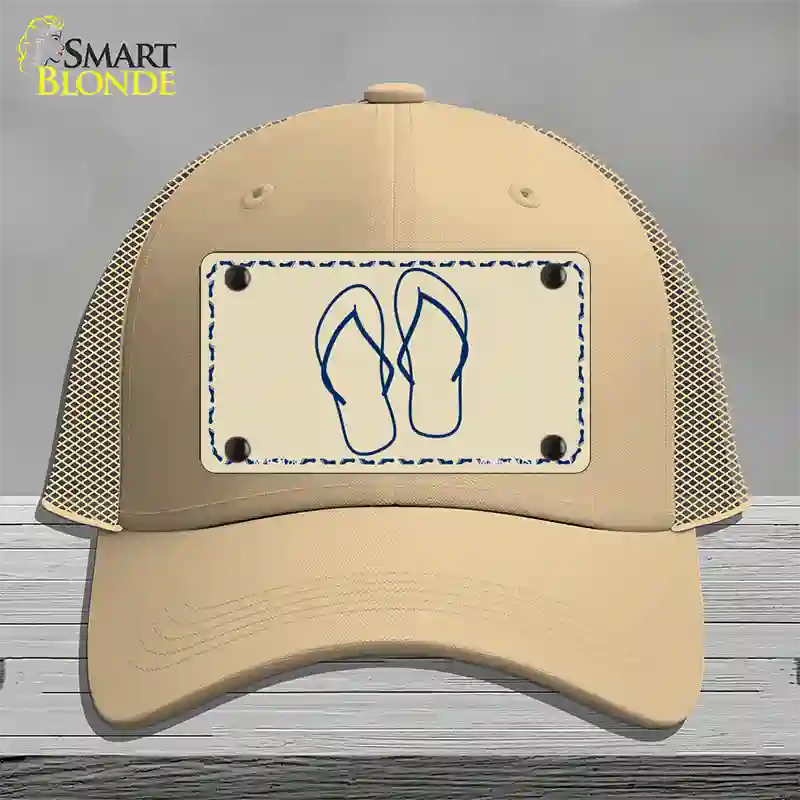 Flip Flops Novelty License Plate Hat Mesh / Khaki