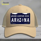 Arizona Grand Canyon State Novelty License Plate Hat Mesh / Khaki