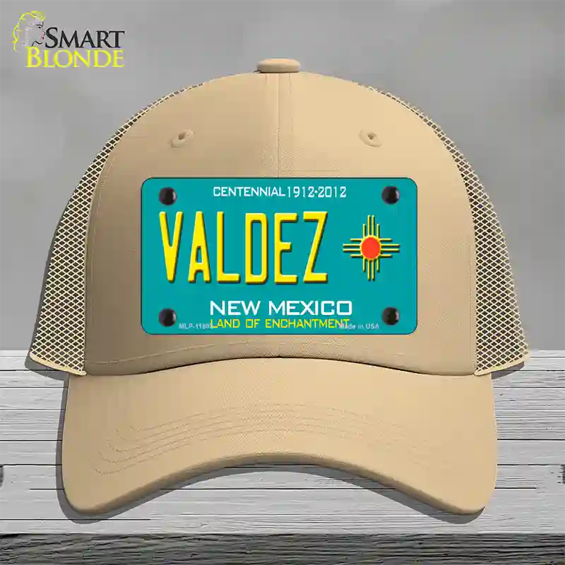 Valdez New Mexico Novelty License Plate Hat Mesh / Khaki