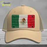 Mexico Flag Novelty License Plate Hat Mesh / Khaki