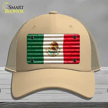 Mexico Flag Novelty License Plate Hat Mesh / Khaki