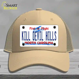 Kill Devil Hills North Carolina Novelty License Plate Hat Mesh / Khaki