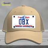 OBX North Carolina Novelty License Plate Hat Mesh / Khaki