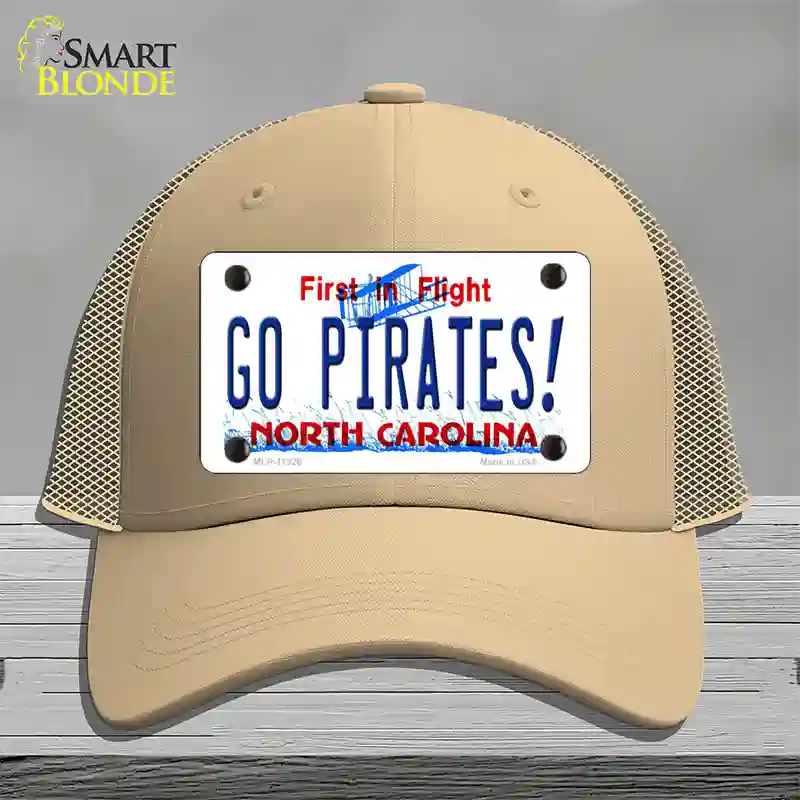 Go Pirates North Carolina Novelty License Plate Hat Mesh / Khaki