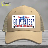 Go Pirates North Carolina Novelty License Plate Hat Mesh / Khaki