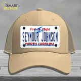 Seymour Johnson North Carolina Novelty License Plate Hat Mesh / Khaki