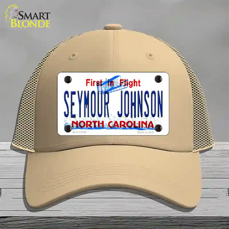 Seymour Johnson North Carolina Novelty License Plate Hat Mesh / Khaki