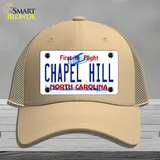 Chapel Hill North Carolina Novelty License Plate Hat Mesh / Khaki