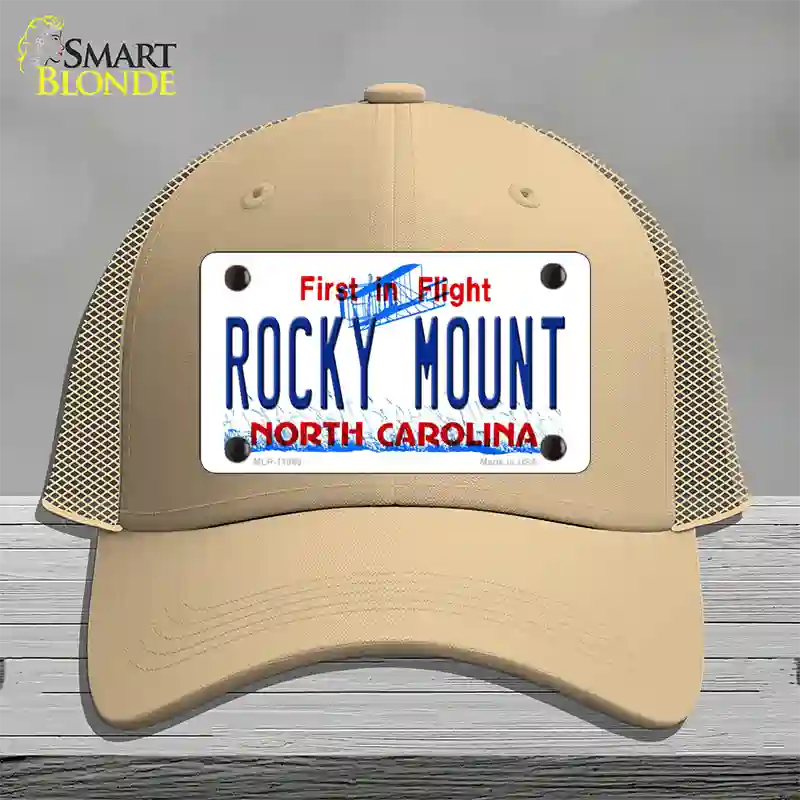 Rocky Mount North Carolina Novelty License Plate Hat Mesh / Khaki