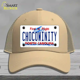 Chocowinity North Carolina Novelty License Plate Hat Mesh / Khaki