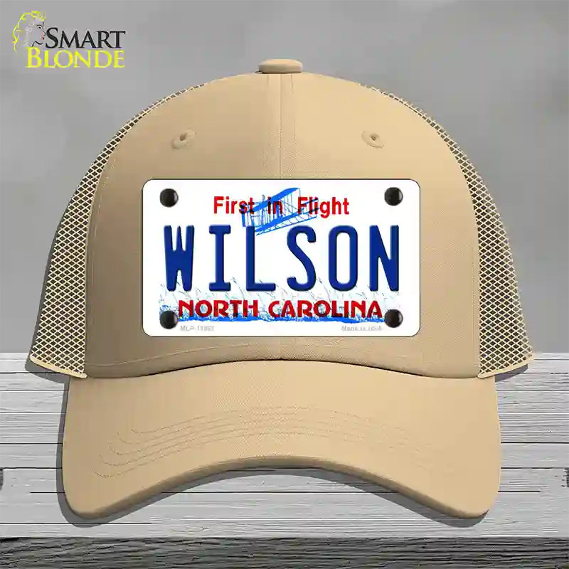 Wilson North Carolina Novelty License Plate Hat Mesh / Khaki