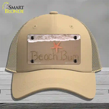 Beach Bum Novelty License Plate Hat Mesh / Khaki