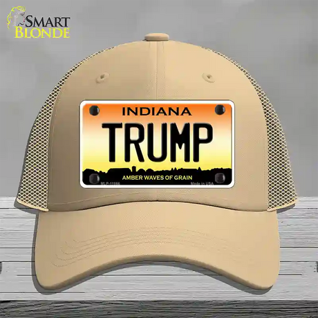 Trump Indiana Novelty License Plate Hat Mesh / Khaki